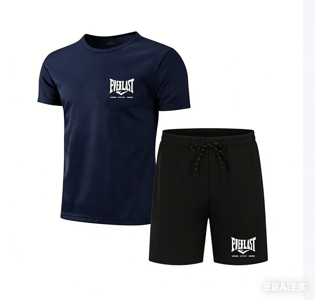Ensemble Sportif Everlast Homme 2 Pièces – T-Shirt & Short Été, Style Boxing, Tailles S-4XL Soldes-ShopOnline