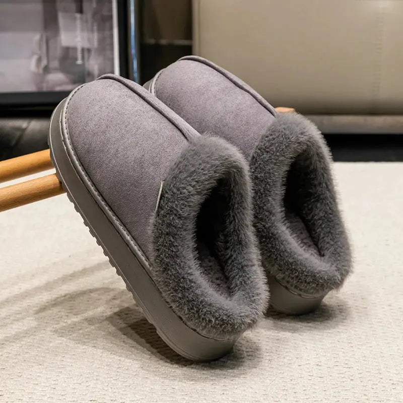 Nouvelles pantoufles moelleuses pour Femmes d'hiver avec semelle épaisse pour l'intérieur antidérapant et la chaleur à la maison avec doublure en fourrure à Prix Discount - Soldes-ShopOnline