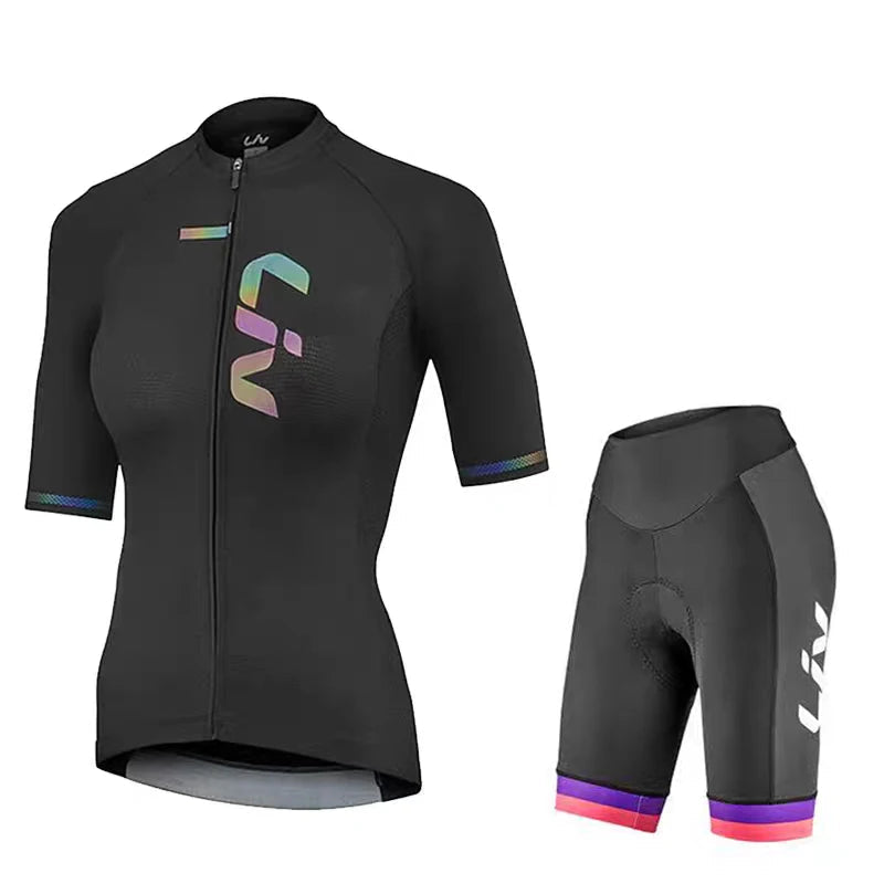 Tenue Cyclisme Femme LIV – Maillot + Cuissard Route, Séchage Rapide Été Soldes-ShopOnline