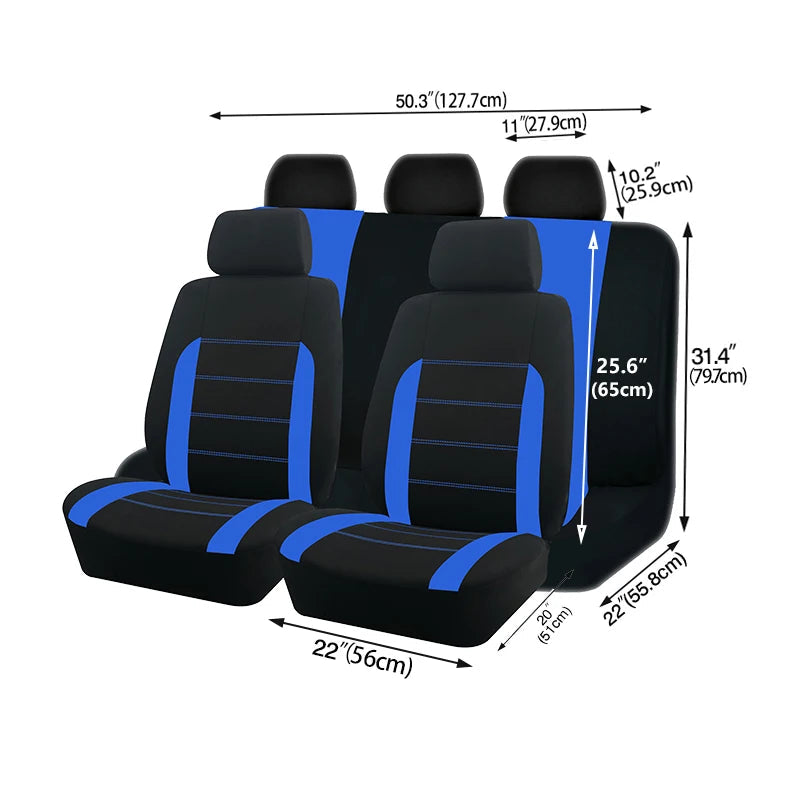 Housses de Siège Universelles AUTO PLUS – Tissu Polyester, 9 Pièces, Toutes Voitures Soldes-ShopOnline