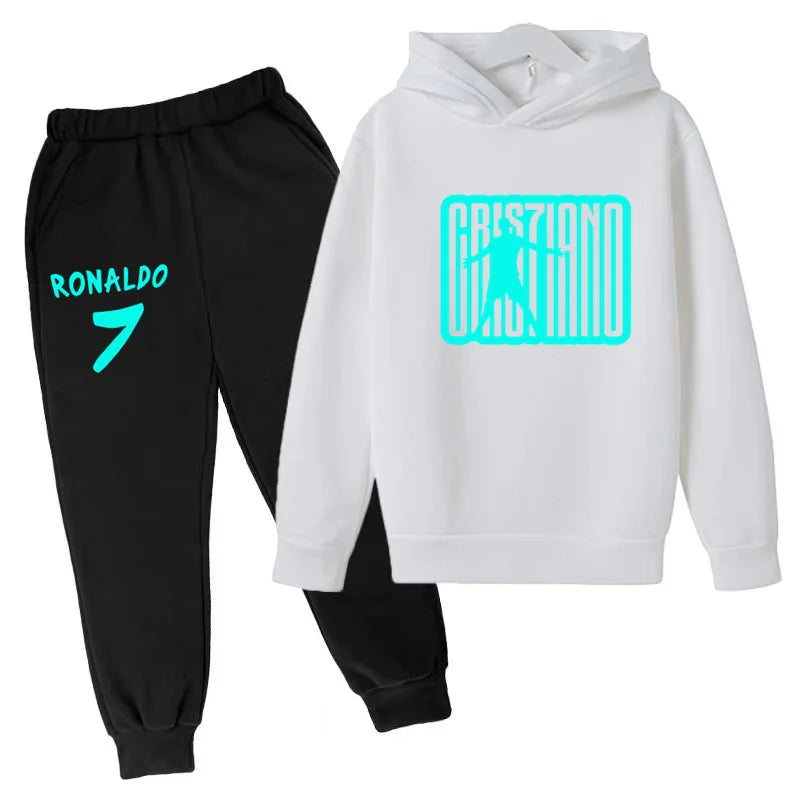 Ensemble Jogging Enfant CR7 – Hoodie Imprimé + Pantalon, 3-12 Ans Soldes-ShopOnline