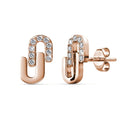 Boucles d’Oreilles Daisini Link – Or Rose & 18 Cristaux Swarovski Soldes-ShopOnline