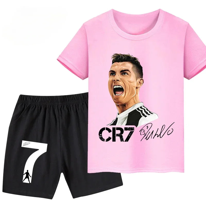 Ensemble Sport Enfant CR7 – T-Shirt + Short Été, 3-12 Ans Soldes-ShopOnline