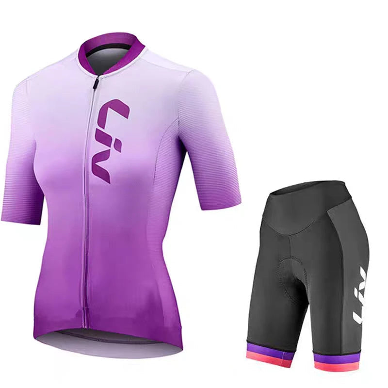 Tenue Cyclisme Femme LIV – Maillot + Cuissard Route, Séchage Rapide Été Soldes-ShopOnline