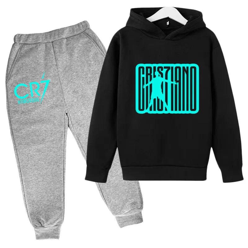 Ensemble Jogging Enfant CR7 – Hoodie Imprimé + Pantalon, 3-12 Ans Soldes-ShopOnline