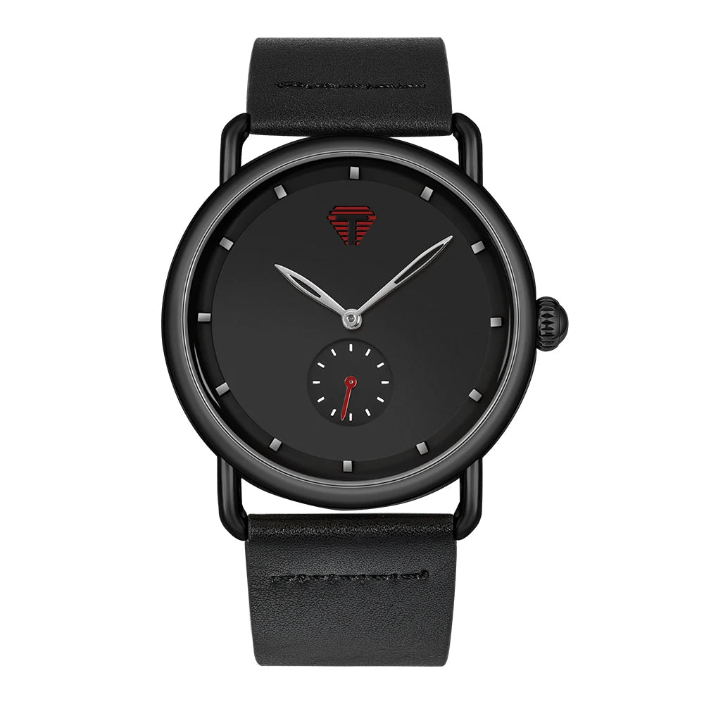 TOMI – Montre Quartz Homme Minimaliste Cadran Rond | Bracelet PU, Design Épuré, Cadeau Festival Soldes-ShopOnline