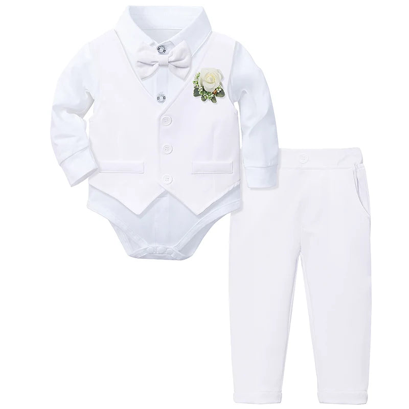 Costume Baptême Bébé Garçon Ensemble Formel | Gilet, Chemise, Pantalon – Baptême, Mariage, Pâques, Anniversaire – 3 à 18 Mois Soldes-ShopOnline