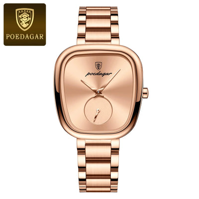 POEDAGAR Montre de luxe pour femme Montre à quartz étanche en acier inoxydable pour dames Montres pour femmes de haute qualité Horloge féminine élégante - Soldes-ShopOnline