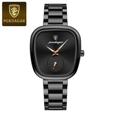 POEDAGAR Montre de luxe pour femme Montre à quartz étanche en acier inoxydable pour dames Montres pour femmes de haute qualité Horloge féminine élégante - Soldes-ShopOnline