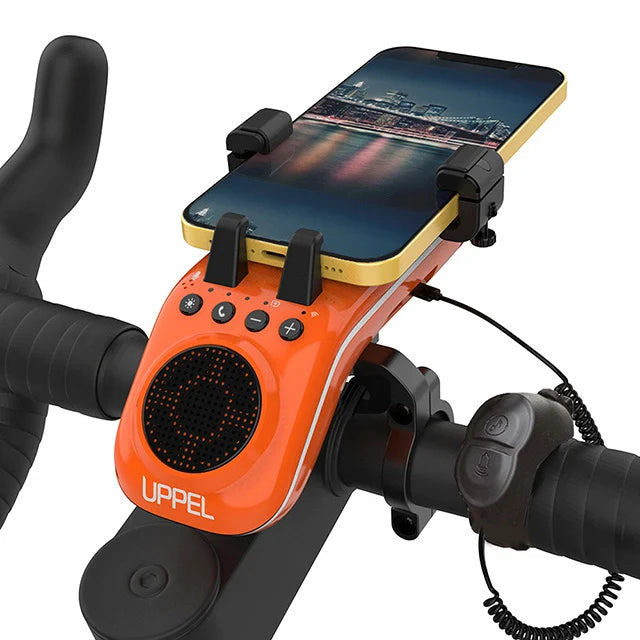 UPPEL 10 in 1 Bike Light 5000mAh Rechargeable Front Lamp Bicycle Phone Holder with Bluetooth Speaker Cycling Bell Accessories Soldes-ShopOnline
