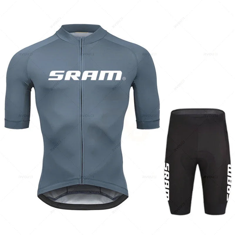 Tenue Cyclisme Homme SRAM Pro 2024 – Maillot + Cuissard Gel, Noir Soldes-ShopOnline