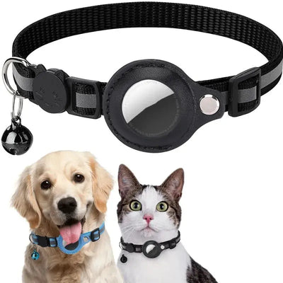Collier de chien Collier de chat réfléchissant avec porte-étiquette Apple Air et cloche pour fille et garçon, accessoires anti-perte, Breakaway, collier de chat Airtag - Soldes-ShopOnline