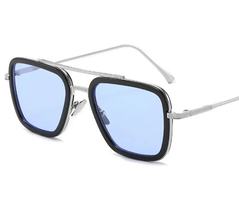 Sun Glasses Fashion Square frame Tony Stark Style Women Sunglasses Men Square Brand Design Sun Glasses Oculos Retro Male Iron Soldes-ShopOnline