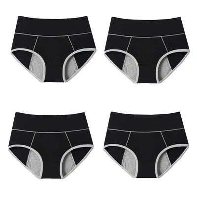4Pcs Culottes pour femmes Taille haute Culottes menstruels étanches Élargie pour Fille/Femme Coton physiologique Plus Size Slips féminins à Prix Discount 4PCS - Soldes-ShopOnline