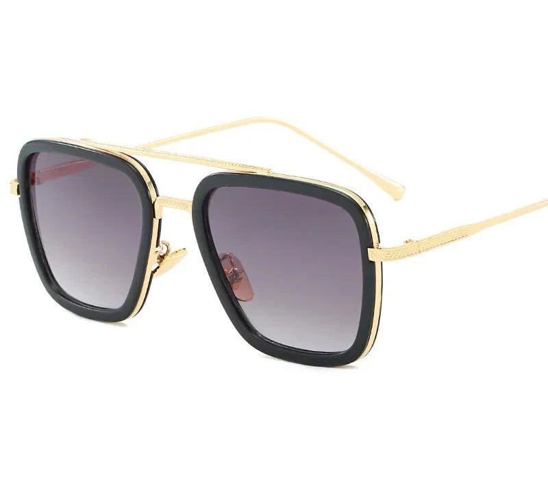 Sun Glasses Fashion Square frame Tony Stark Style Women Sunglasses Men Square Brand Design Sun Glasses Oculos Retro Male Iron Soldes-ShopOnline
