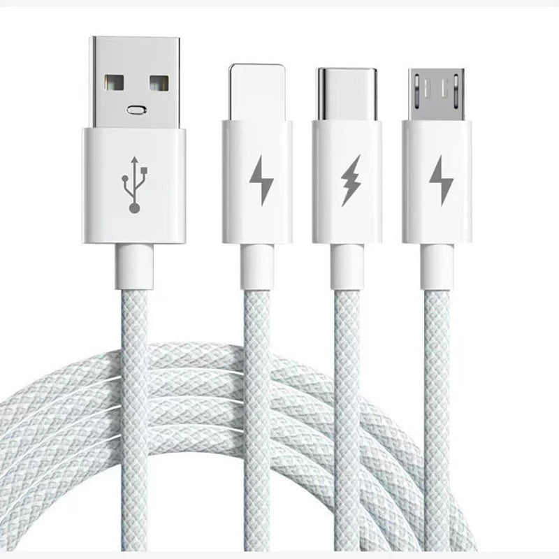 Câble USB-C 3-en-1 66W 6A Charge Ultra Rapide Tressé | Compatible iPhone, Samsung, Huawei, Xiaomi, OPPO – 1,2M & 2M Soldes-ShopOnline