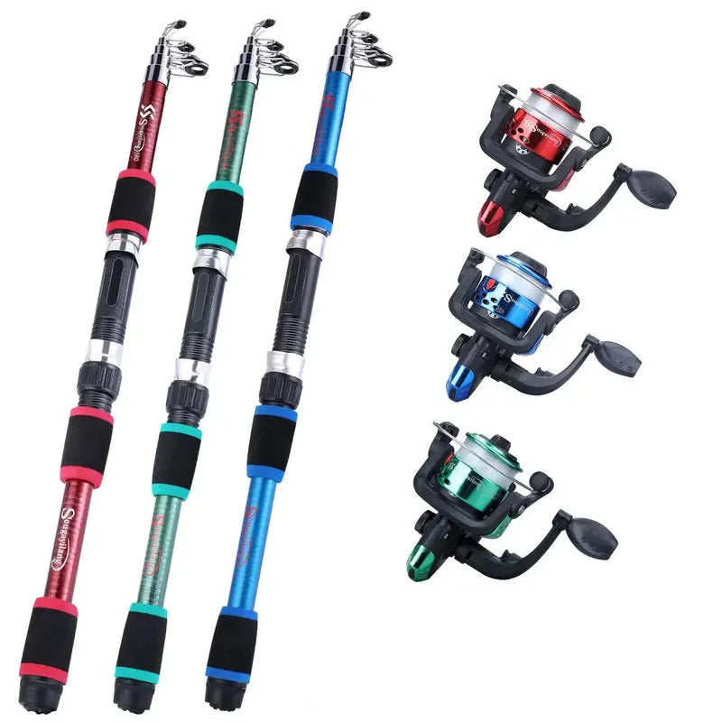 Kit Canne à Pêche Télescopique BRAVMACK 1,8m – Moulinet, Leurres, Hameçons, Voyage Soldes-ShopOnline
