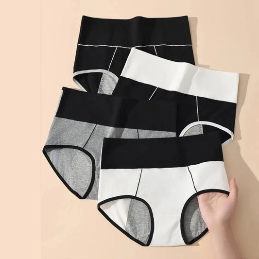 4Pcs Culottes pour femmes Taille haute Culottes menstruels étanches Élargie pour Fille/Femme Coton physiologique Plus Size Slips féminins à Prix Discount 4PCS - Soldes-ShopOnline