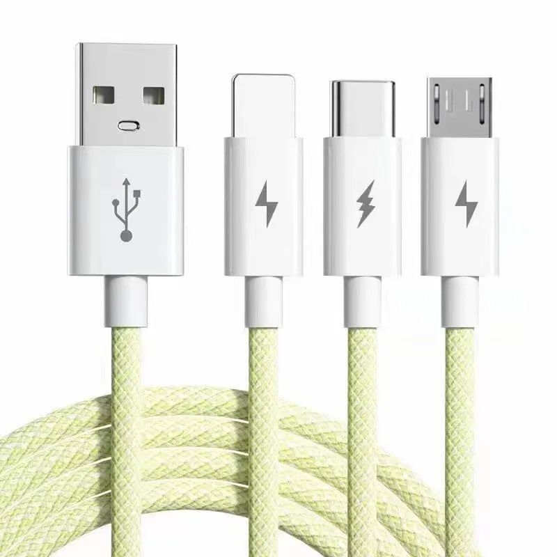 Câble USB-C 3-en-1 66W 6A Charge Ultra Rapide Tressé | Compatible iPhone, Samsung, Huawei, Xiaomi, OPPO – 1,2M & 2M Soldes-ShopOnline
