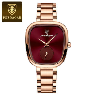 POEDAGAR Montre de luxe pour femme Montre à quartz étanche en acier inoxydable pour dames Montres pour femmes de haute qualité Horloge féminine élégante - Soldes-ShopOnline