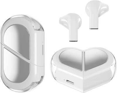 Pink Heart Wireless Earbuds for Girls Cute Small Earphones Hifi Stereo Sound Bluetooth Headsets Touch Control Gaming Handphones Soldes-ShopOnline