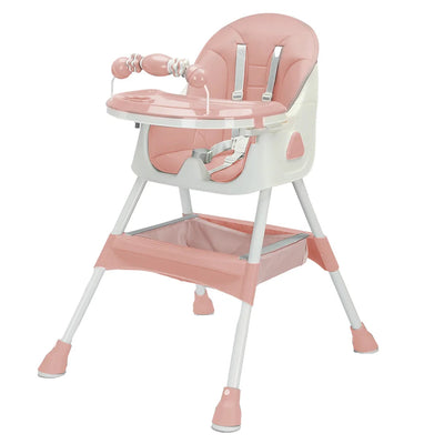 Foldable Baby High Chair 6 Months Plus, with Large Antislip Pad & ToyRack, Easy to Clean Feeding , E500 Soldes-ShopOnline