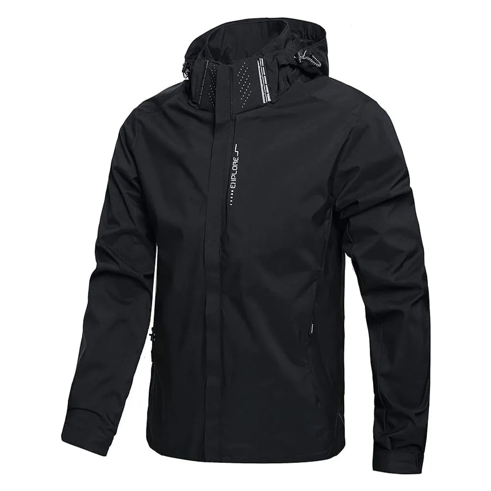 Men's Waterproof Rain Jacket Lightweight Outer Hooded Outdoor Raincoat Hiking Windproof Jacket Climbing Outdoor Jackets Soldes-ShopOnline