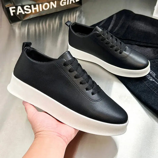 Nouvelles chaussures décontractées en cuir pour hommes Fashion Sneaker Classic street pour hommes Chaussures vulcanisées - Soldes-ShopOnline