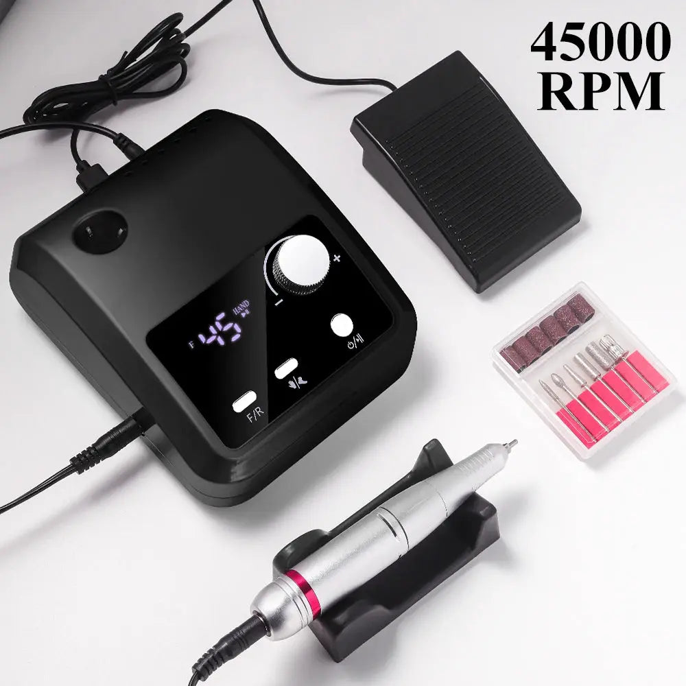 Nouveau 45000RPM Coupeurs de machine de perçage d’ongles Lime de ponceuse à ongles électrique professionnelle pour le polissage des ongles en gel pour le salon de manucure à domicile - Soldes-ShopOnline