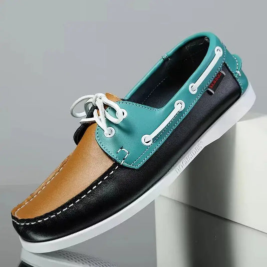 Mocassins Chaussures pour hommes Chaussures de conduite en cuir véritable Retro Fashion Docksides Chaussures de bateau Classic Men Designer Tailles 38/45 pour Homme - Soldes-ShopOnline