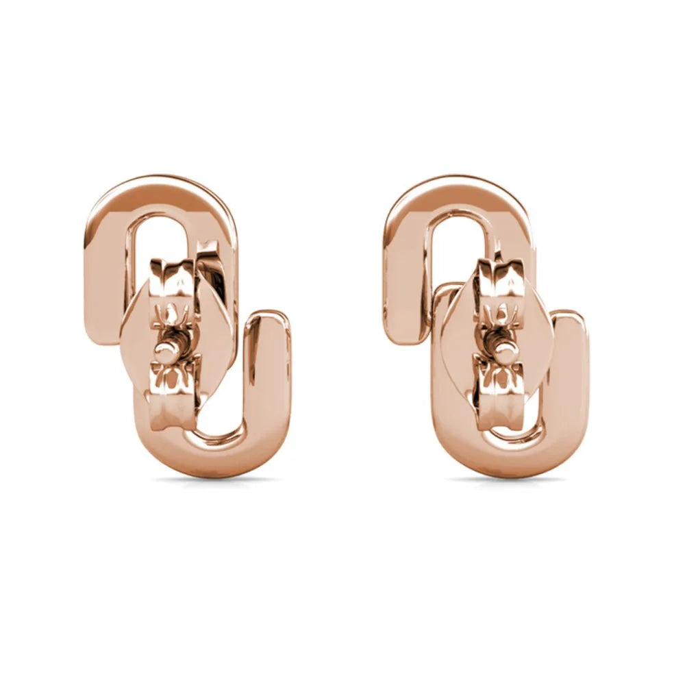 Boucles d’Oreilles Daisini Link – Or Rose & 18 Cristaux Swarovski Soldes-ShopOnline
