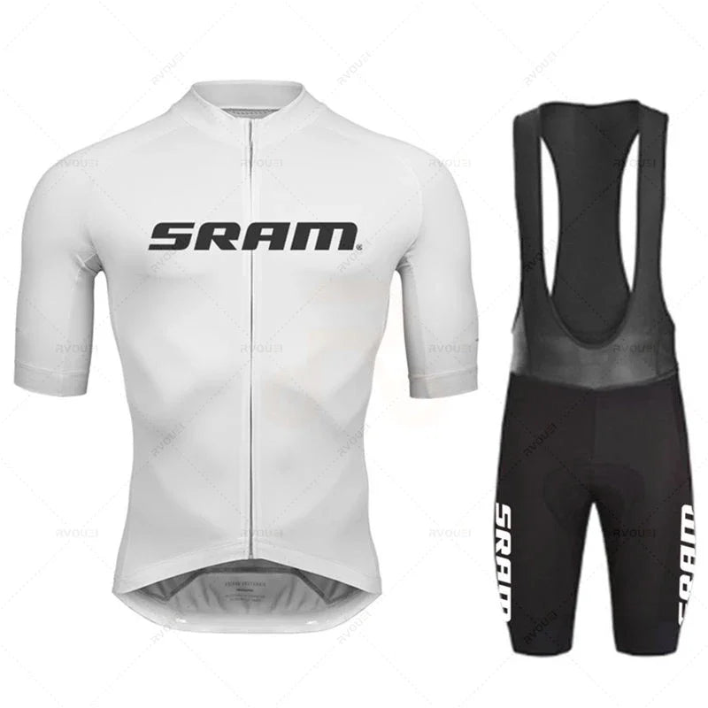 Tenue Cyclisme Homme SRAM Pro 2024 – Maillot + Cuissard Gel, Noir Soldes-ShopOnline