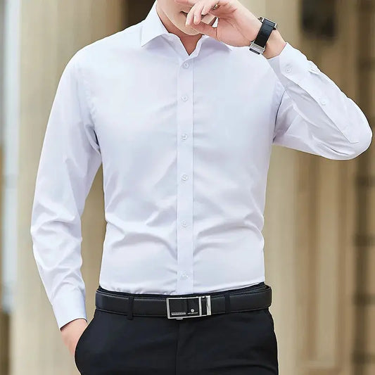 Nouvelles Collection de Chemise pour  Hommes Couleur Unie Business Classique Fashion Classic Basic Mariage Petit Moyen Grand Homme à Prix Discount - Soldes-ShopOnline