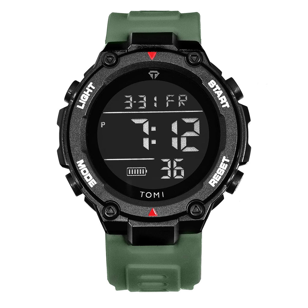 TOMI – Montre Tactique Digitale Militaire | 4 Modes Sport, Chrono, Lumineuse, Étanche 3 Bar, Randonnée & Outdoor Soldes-ShopOnline