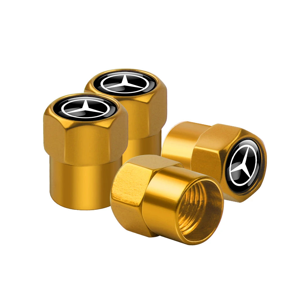 4Pcs Metal Car Wheel Tire Air Valve Caps Dust Cover For Mercedes benz A B C E G CLA GLK CLASS AMG W221 W212 W213 W205 W176 W177 Soldes-ShopOnline