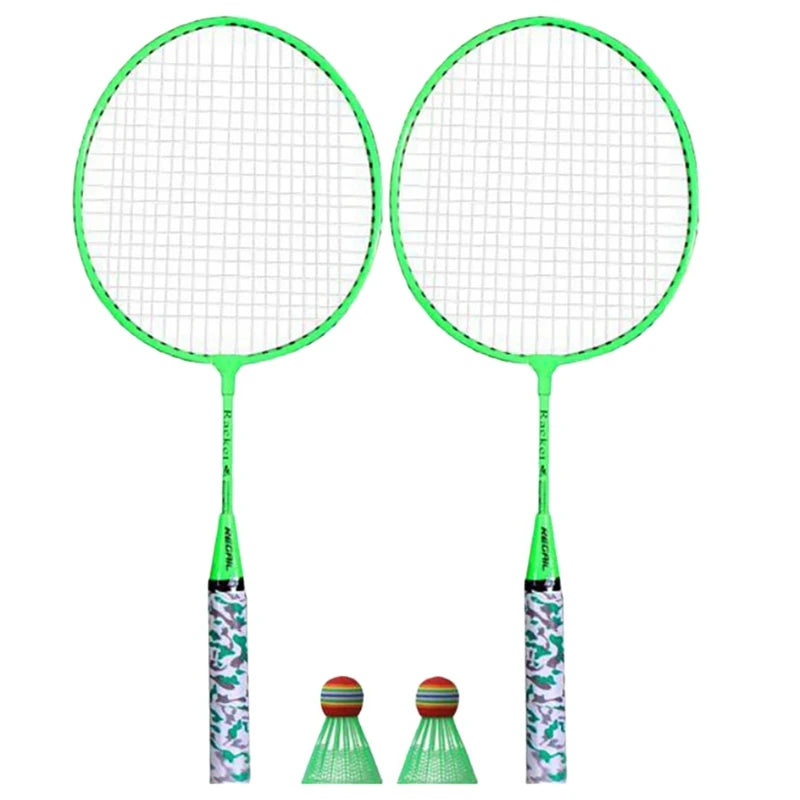 Set Badminton Enfant – 2 Raquettes + 2 Volants + Housse, Intérieur & Extérieur, Couleurs Fluo Soldes-ShopOnline