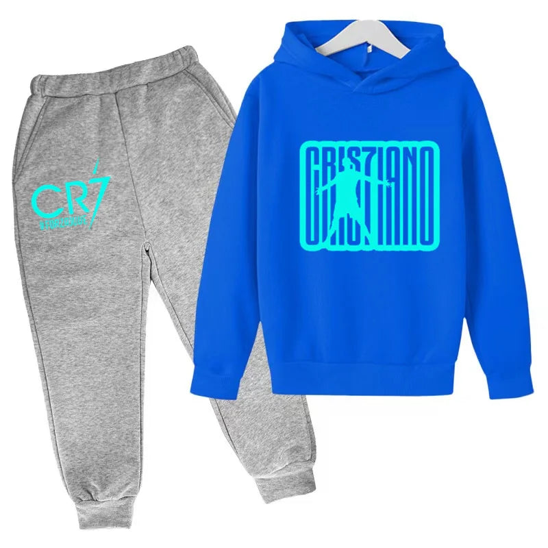 Ensemble Jogging Enfant CR7 – Hoodie Imprimé + Pantalon, 3-12 Ans Soldes-ShopOnline