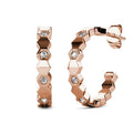 Boucles d’Oreilles Daisini Hexagone – Or Rose & 16 Cristaux Swarovski Soldes-ShopOnline
