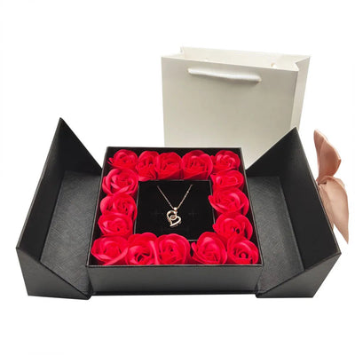 Eternal Roses Gift Box with Design Necklace 100 Languages Love You Birthday Gifts for Her Women Wife Mom Girlfriend Valentines Soldes-ShopOnline