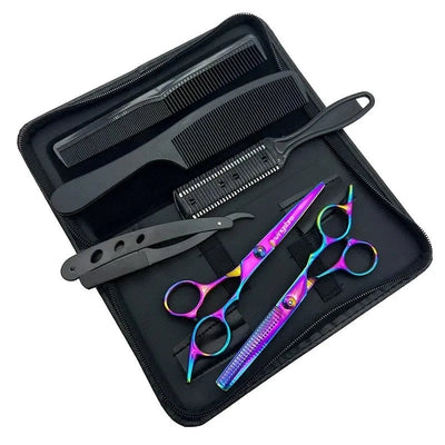 Hairdressing Scissors Set, 6 Inch Hair thinning Scissors Hair Cutting Styling Accessories Tools Kit For Barber Soldes-ShopOnline