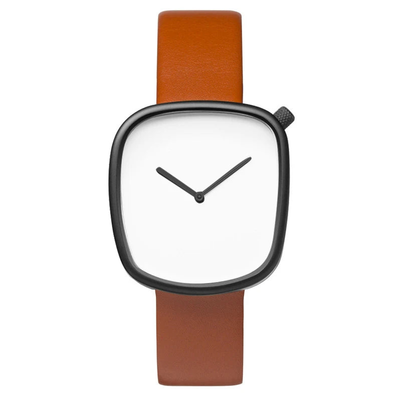 TOMI – Montre Quartz Minimaliste Boitier Carré Ultra-Fin | Homme & Femme, Bracelet Cuir, Cadeau Chic Soldes-ShopOnline