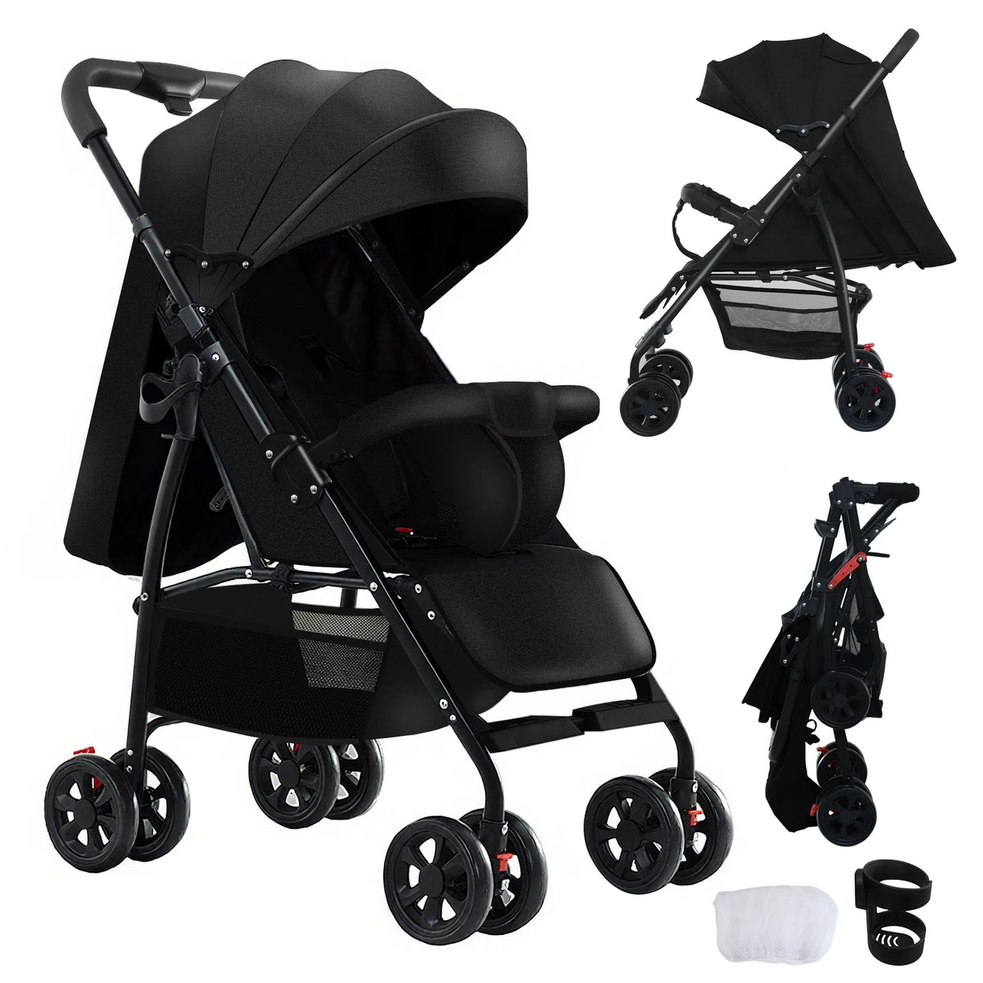 lightweight strollers four wheel strollers Baby Stroller baby 3 in 1 stroller Baby Trolley Travel pram Car for Newborn Baby Soldes-ShopOnline