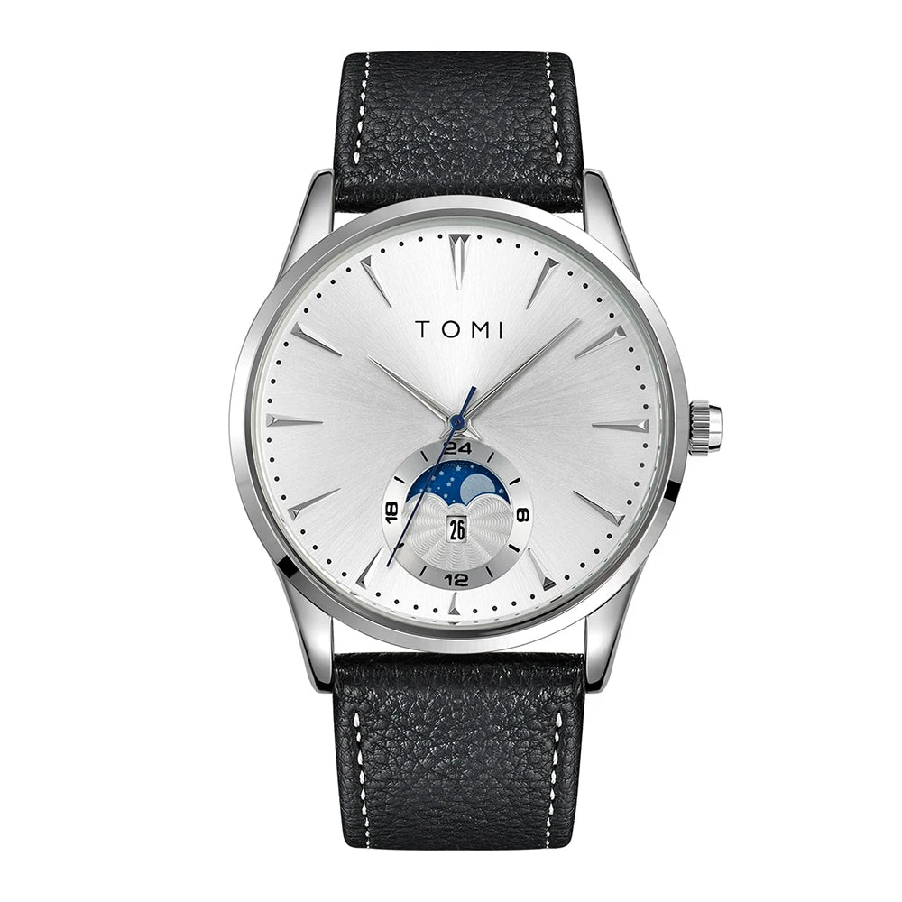 TOMI – Montre Quartz Homme Business Grand Cadran Calendrier | Bracelet Cuir Luxe, Style Classique Soldes-ShopOnline