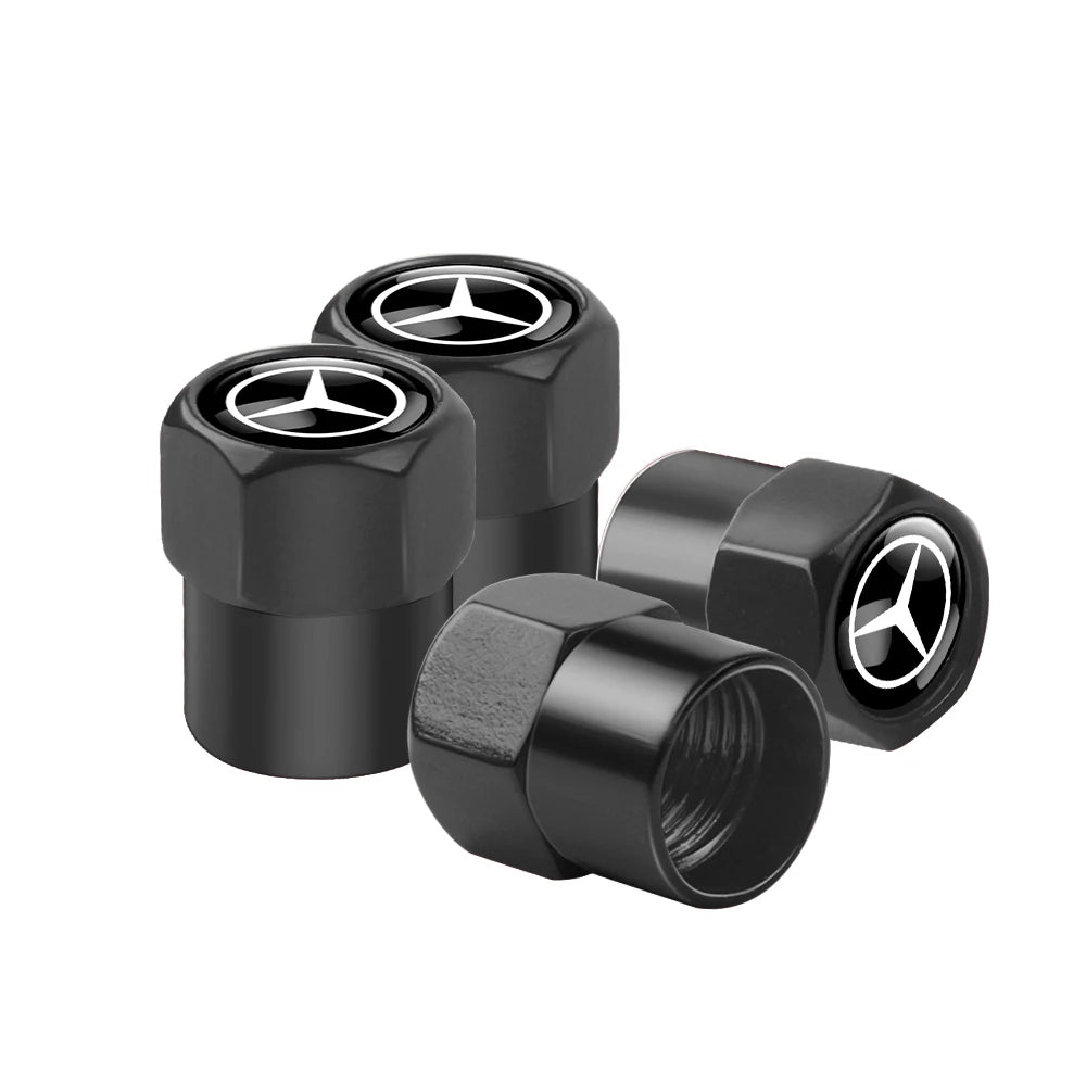 4Pcs Metal Car Wheel Tire Air Valve Caps Dust Cover For Mercedes benz A B C E G CLA GLK CLASS AMG W221 W212 W213 W205 W176 W177 Soldes-ShopOnline