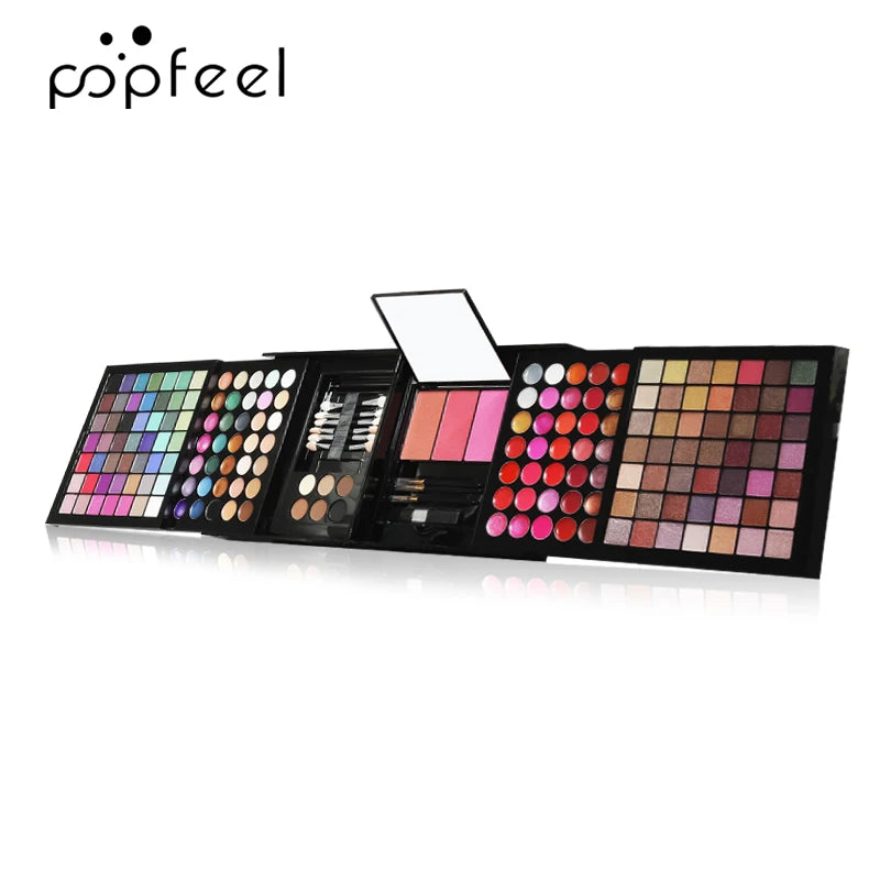 Kit Maquillage Complet POPFEEL Tout-en-Un – Fards, Blush, Gloss, Correcteur, Miroir & Outils Soldes-ShopOnline