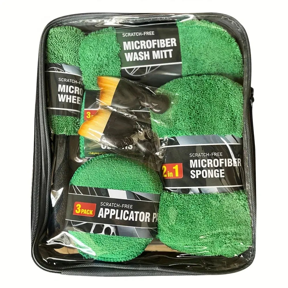 11pcs Kit de nettoyage de voiture en microfibre Brosse à pneus Tampons d'élimination des rayures Éponges de détail Nettoyage intérieur Essentiels Outils de nettoyage detailling car à Prix Discount - Soldes-ShopOnline