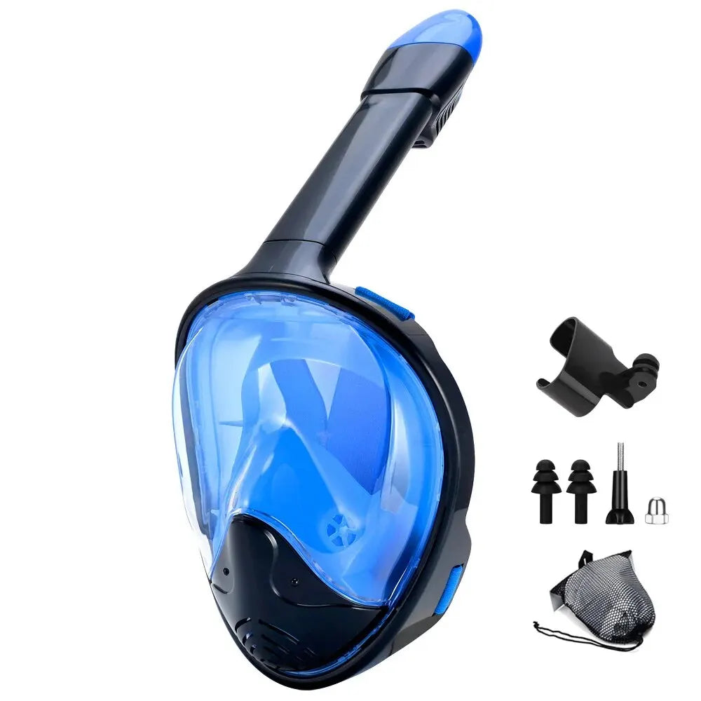 Masque Snorkeling Plein Visage Enfant & Adulte – Anti-Buée, Respiration Facile & Support Caméra Soldes-ShopOnline