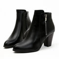Bottines Femme YBQJOO Talon Carré – Retro, Fermeture Zip, Antidérapantes, Confortables, Automne Soldes-ShopOnline