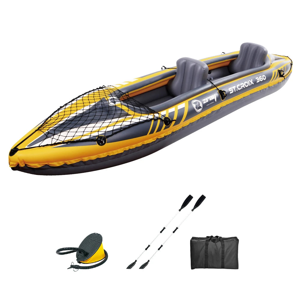 Kayak Gonflable 2 Personnes RAMYPOKET – 180 kg, Rames & Pompe incluses Soldes-ShopOnline