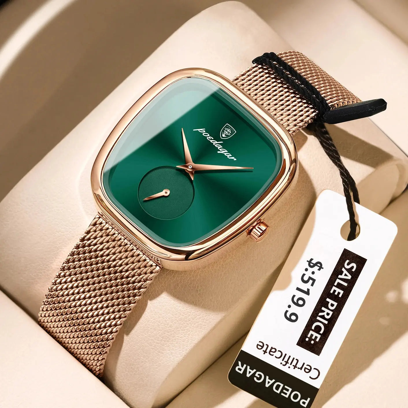 POEDAGAR Montres de Luxe Femme avec bracelet disgn chic classe Filles Femmes idée de cadeau à Prix Discount - Soldes-ShopOnline